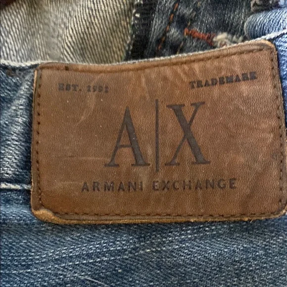 A/X Armani Exchange Blue Jeans with Embroidery - Picture 4 of 6